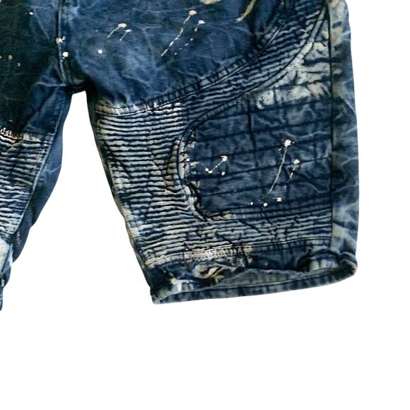 ENCRYPTED Men’s Size 40 Paint Spatter Denim Jean Bermuda Shorts - Picture 10 of 13